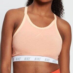 Nike Women's Swoosh Dri-Fit Soft Tee Sports Bra Light Coral/Orange Size Small